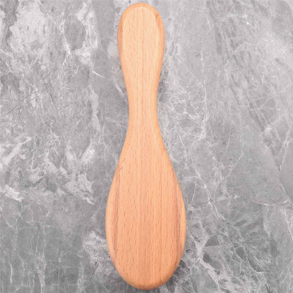 Cepillo De Peluquer?A Con Mango De Madera Y Fibra Suave, Para El Cuello-image