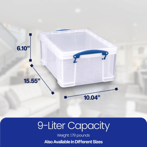 Really Useful Really Useful Box 9 Λίτρων Πλαστικό Κουτί Αποθήκευσης με Καπάκι και Κουμπωτές Λαβές 2