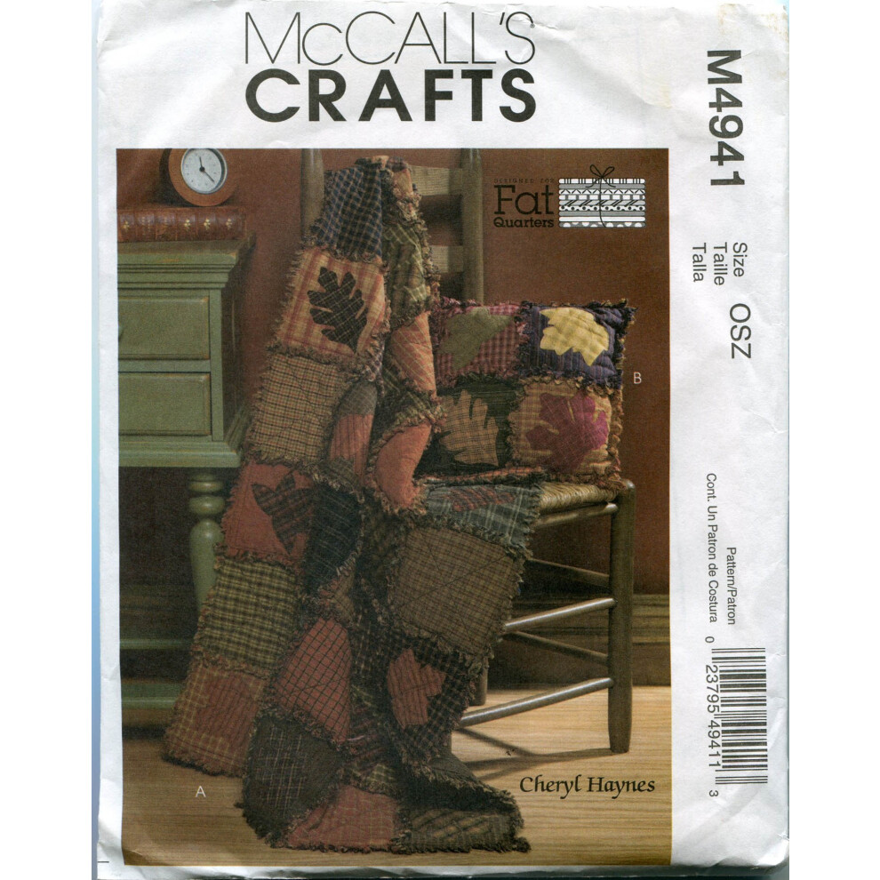 Patron Mccall's Crafts M4941 - Couette Et Oreiller Rustiques Fat Quarters-image