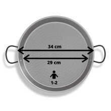 Vaello Campos 102 La Valenciana 34cm Polished Steel Paella Pan Silver