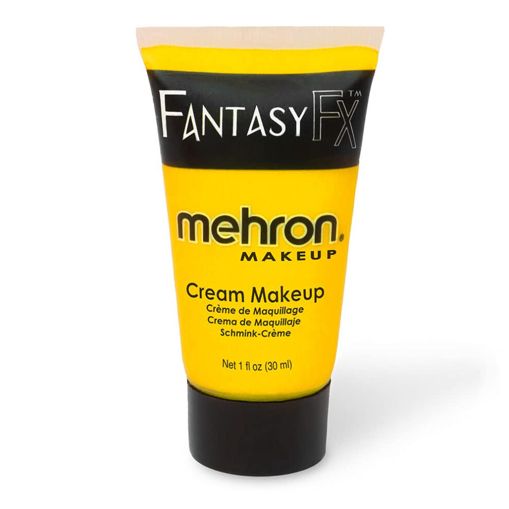 Mehron Makeup Fantasy FX Cream Makeup | Water Based Halloween Makeup | Yellow Face Paint & Body Paint For Adults 1 fl oz 30ml YELLOW