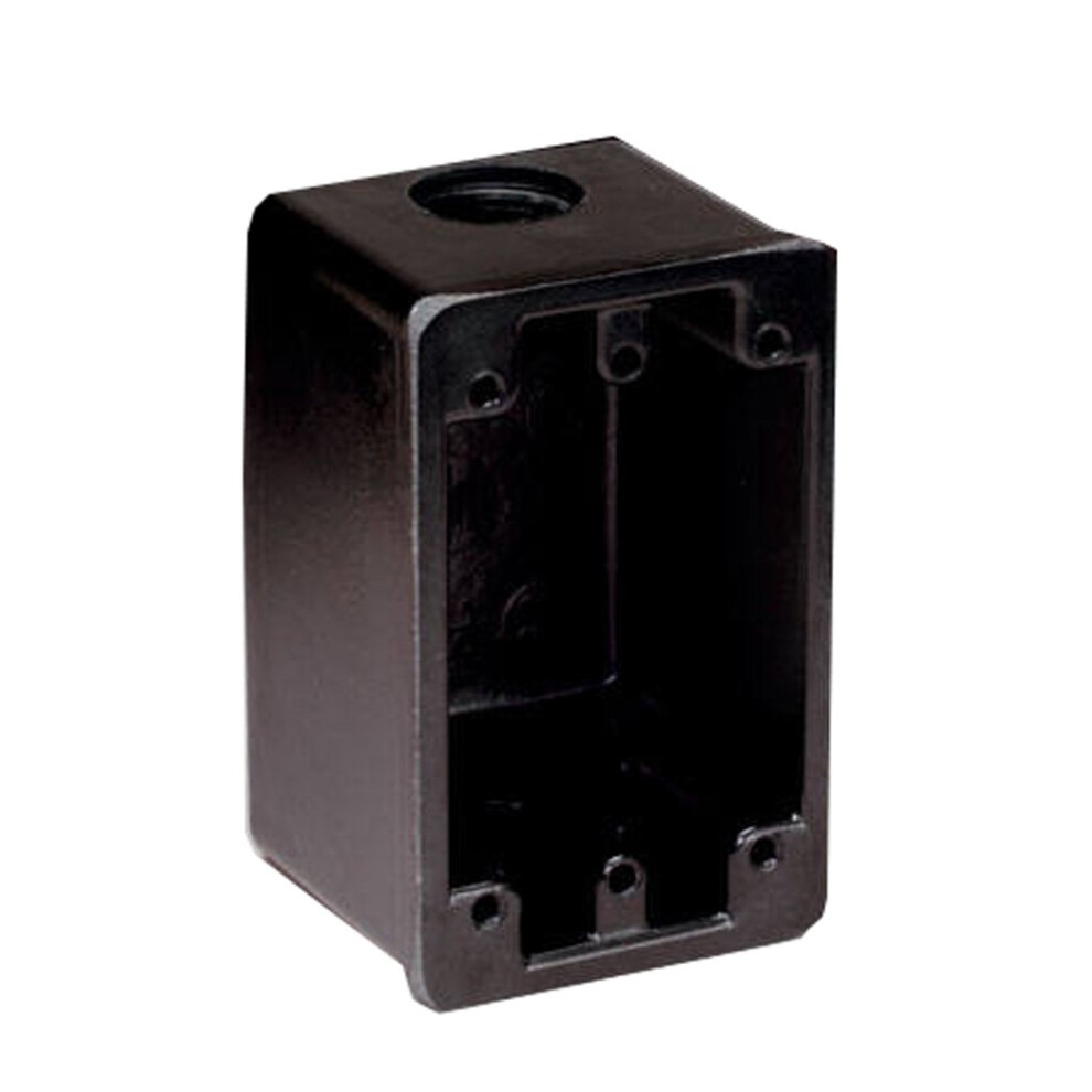 Marinco 6080 Marine FD Box for 15  20  and 30Amp Receptacles  and 7420CR Covers Two 34 Knockout Holes  Black