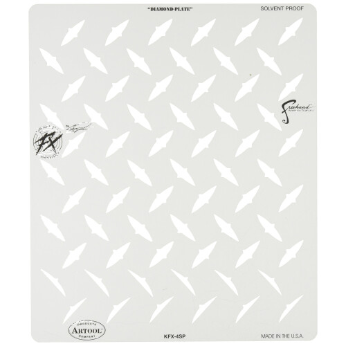 Artool Freehand Airbrush Templates Diamond Plate White