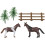 DecoSet Topper de Bolo Cavalos, Conjunto de 5 Peças com 2 Cavalos, Cerca e Árvores 2