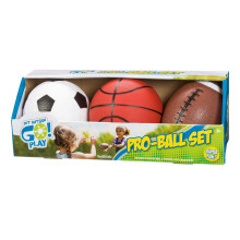 Toysmith Get Outside GO! Sada Pro-Ball, 3 kusy (futbalov lopta 5 palcov, futbalov lopta 6,5 palcov a basketbalov lopta 5 palcov) (2709)
