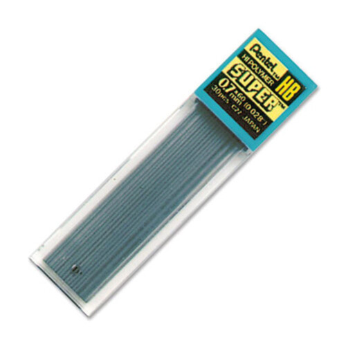 Pentel Αναγγελίες Μολυβιών Pentel Super Hi-Polymer, 0.7 mm, Σκληρότητα HB, Σωλήνας 30 τεμ
