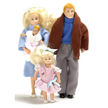 Miniatur babahz 1:12 lptku, modern 4 fos csald anya apa lny baba