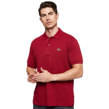 Lacoste Mens Short Sleeve L.12.12 Pique Polo Shirt Bordeaux Red S