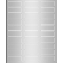 3/4" x 2 1/4" Silver Foil Etiketter för Laserskrivare - 10 Ark / 300 Etiketter