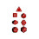 Chessex Polyhedral 7-Die Opaque Dice Set - Red with White 2