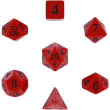Sada nepriehladn ch kociek Chessex Polyhedral so 7 kockami - cerven s ciernou