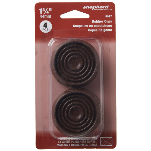 Shepherd Hardware 9077 1-3/4-Inch Round Rubber Cups, 4-Pack, καφέ 1