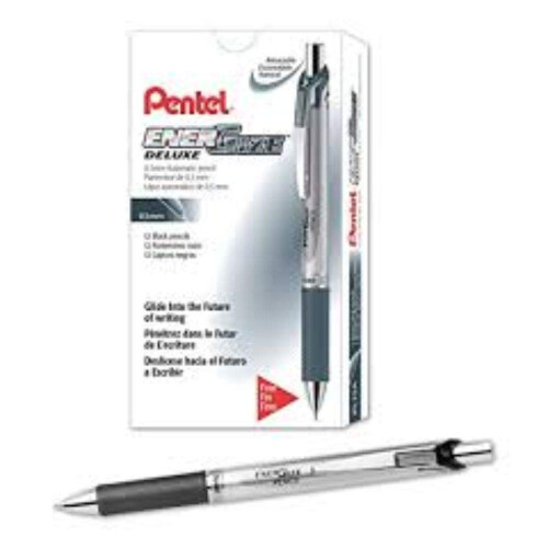 Pentel Μηχανικό Μολύβι Pentel, Energize, 0.5mm, Ασημί & Μαύρο (PL75-A) 2
