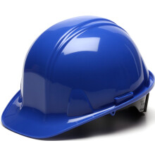 Pyramex Schutzhelm im Sicherheitskappen-Stil mit 4-Punkt-Ratschenaufhngung und Regenrinne  komfortables, flaches Design, Blau, Einheitsgre (HP141