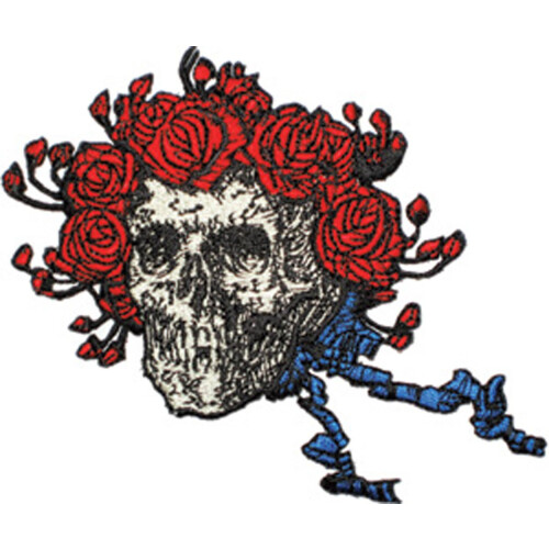 C & D Visionary Application Skull and Roses Patch White
