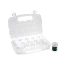 Darice Ez Travel Polypropylene Bead Case with 12 Bottles Clear