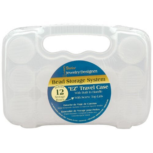 Darice Ez Travel Polypropylene Bead Case with 12 Bottles  Clear 1