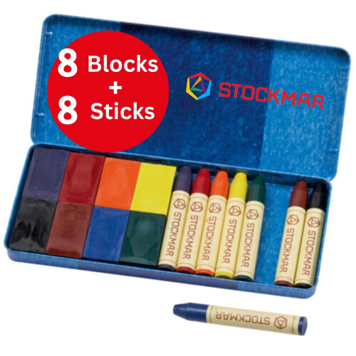StockMar Combined Sorteamento 8 Crayons + 8 blocos