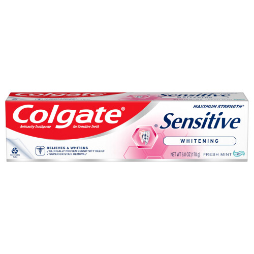 Colgate Colgate Sensitive Maximum Strength Sensitive Toothpaste  Plus Whitening and Fresh Stripe  6 oz