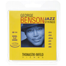 Thomastik -Infeld GB114 Jazz Guitar Strings: George Benson 6 String Set - Pure Nickel Flat Wounds E B G D A E Set
