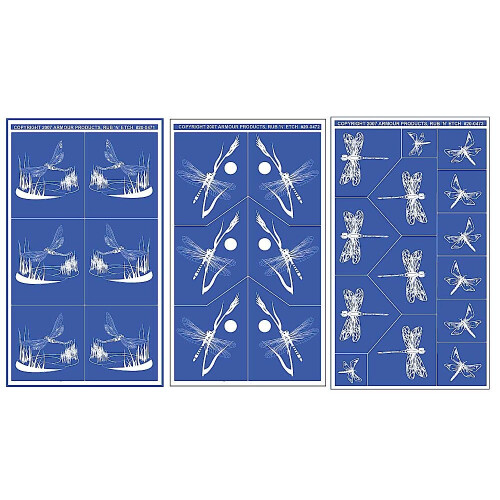 Armor Etch Designer Stencil Pak Dragonflies 1