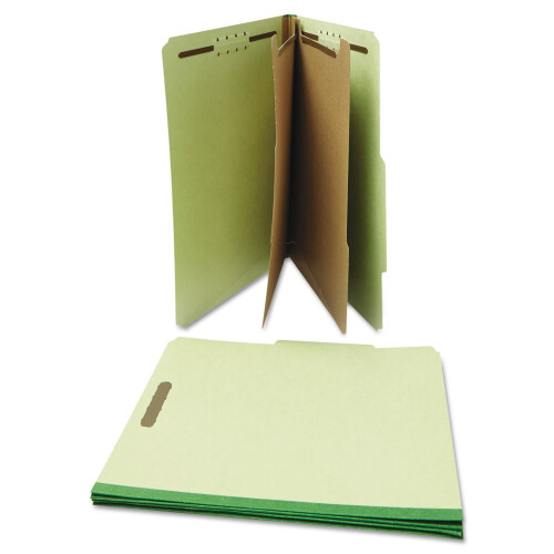 Universal Universal 10271 Pressboard Classification Folder  Letter  Six-Section  Green  10/Box 1