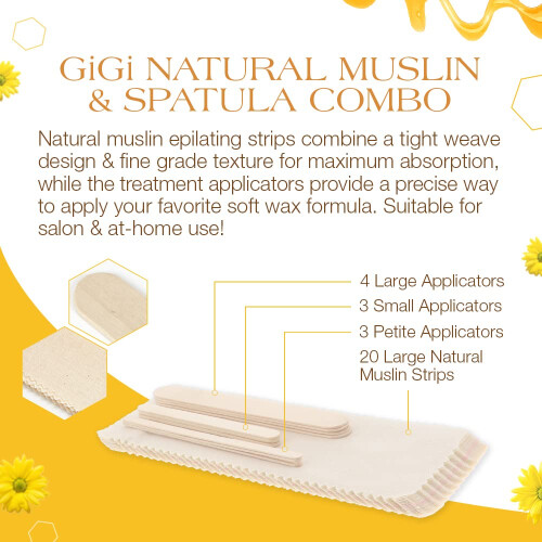 Gigi Natural Muslin og Wax Applicator Combo 1