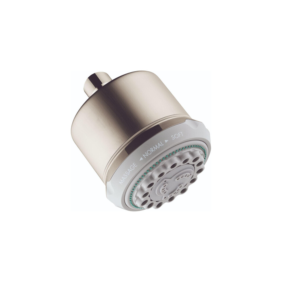 hansgrohe Clubmaster 4-inch Easy Clean Easy Install Showerhead Modern 3-Spray Full Pulsating Massage Soft spray with QuickClean in Brushed Nickel 2849