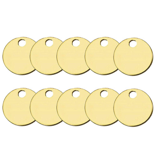 Lucky Line Μπρούτζινη Στρογγυλή Ετικέτα - 1 Τρύπα και Διάμετρος 1-1/4 Ίντσες, 100 Τεμάχια