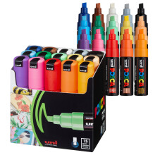 15 markere de vopsea Posca 8K Markere largi Posca cu vrfuri largi de dalta Set de pixuri de vopsea acrilica pentru articole de arta Markere de v