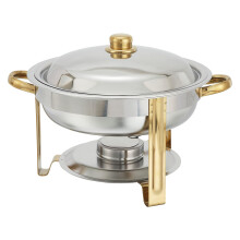 Winco Winware 4 sferturi rotunde din o?el inoxidabil din aur accentuat argintiu