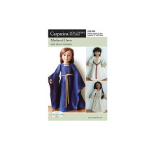 Middelalderlig kjole m?nster multi-st?rrelse til 18 """" American Girl Dolls og for 18 """" Slim Carpatina Dolls