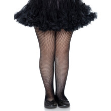 Medias de rejilla negras para ni?as Leg Avenue, talla grande