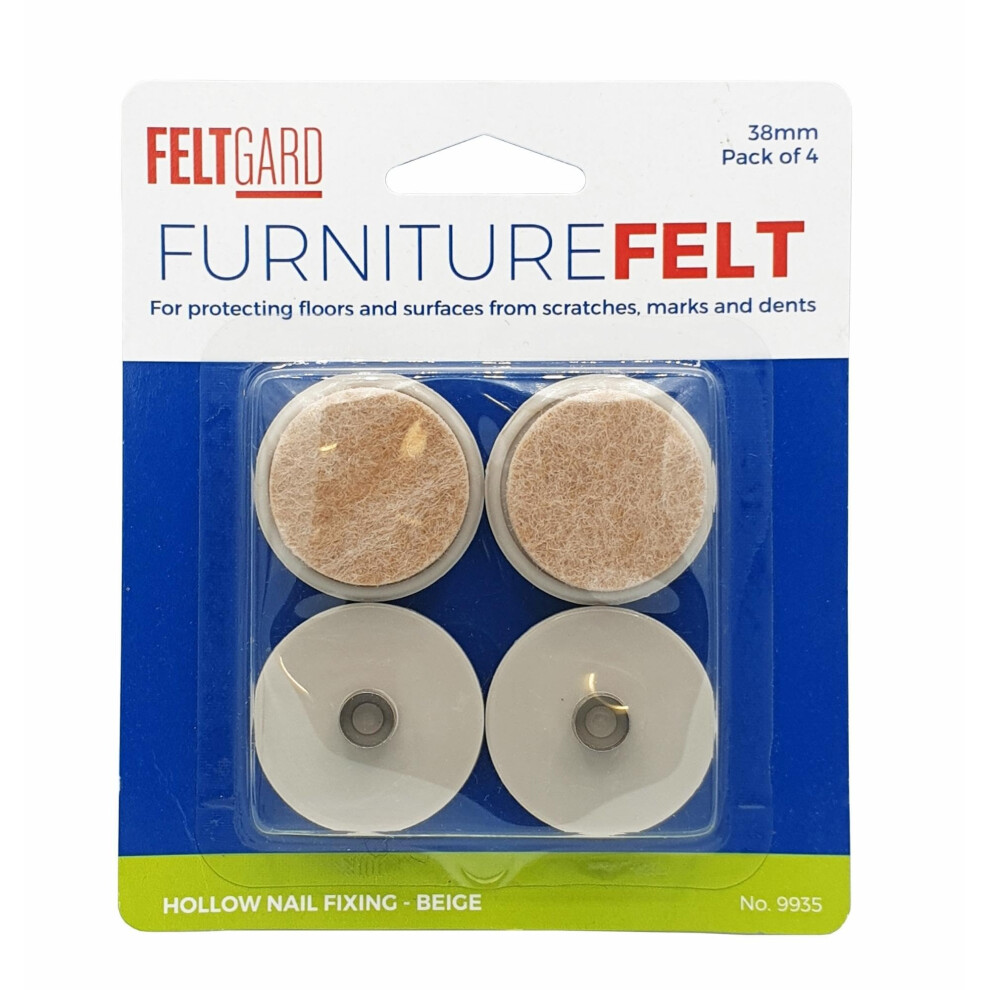 Shepherd Hardware 9935 1-1/2-Inch Felt Nail On Furniture Pads 4-Pack Beige 039003099353