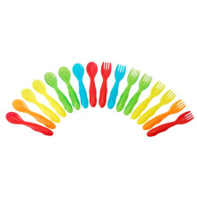 TOMY Talheres Take & Toss para crianas do primeiro ano 16 peas multicoloridas