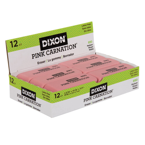 Dixon Ροζ Γαρίφαλο Γόμες, Μεσαίες, Ροζ, 2" x .75", 12-Συσκευασία (38900)