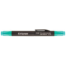 Pennarello per calligrafia ProFolio by Itoya Double Header, punte da 1,5 mm e 3 mm, verde