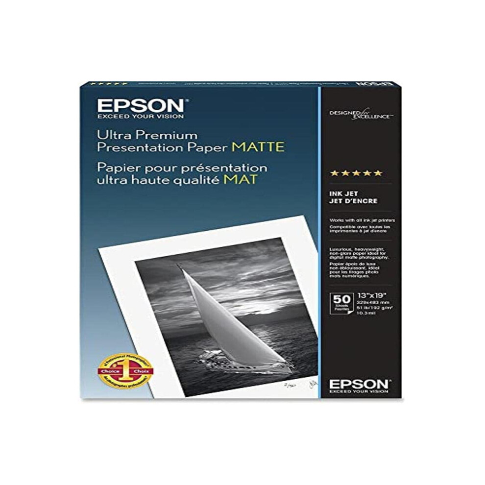 Epson Ultra Premium Presentation Paper Matte (13X19 Inches 50 Sheets) (S041339)