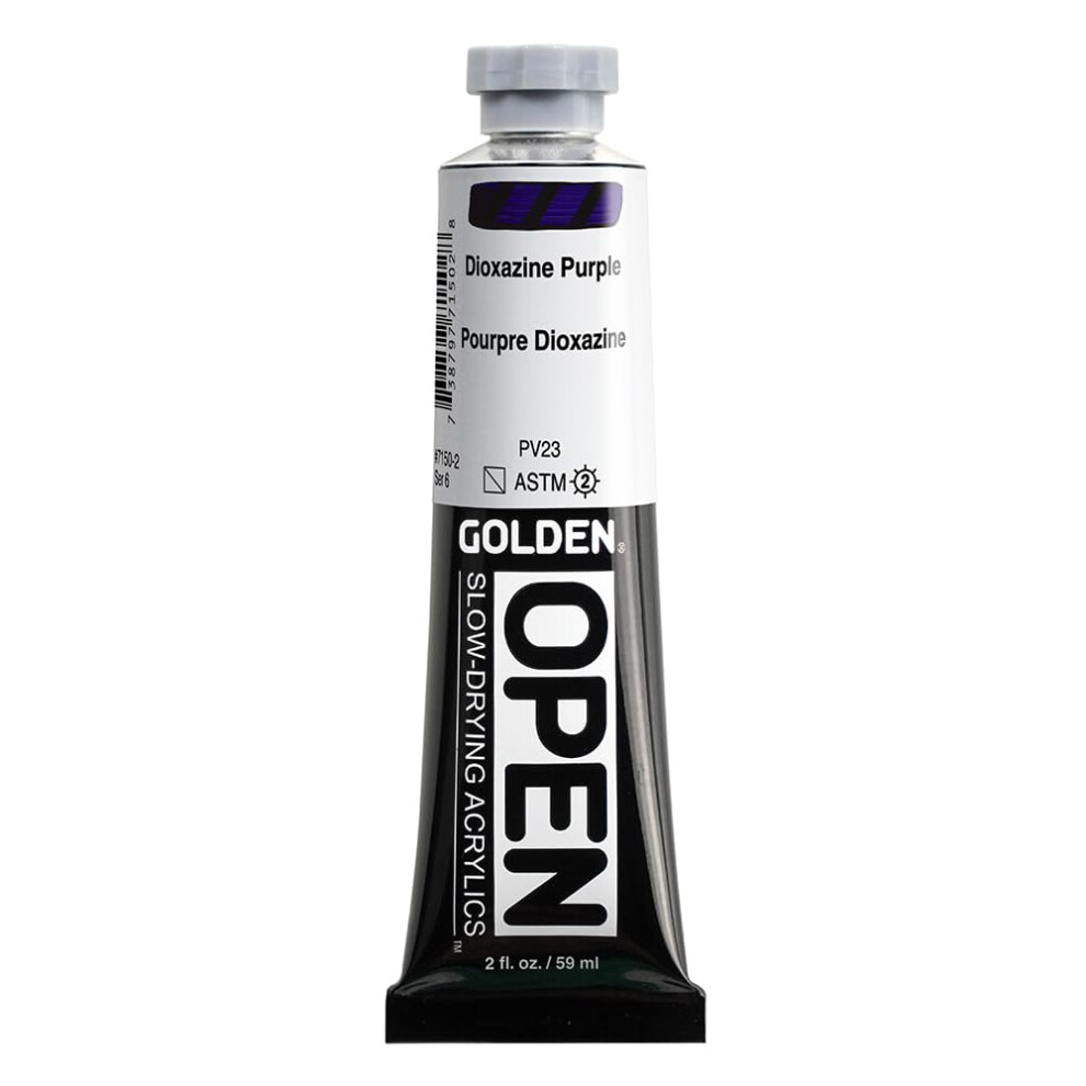 Open Slowdrying Acrylics Van Golden Dioxazine Purple 2 Fl Oz Tube Professionele Acrylverf Semi-Transparant-image