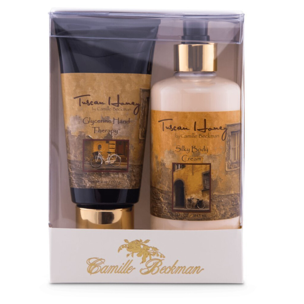 Camille Beckman Cream Hand And Body Duet Set Silky Body And Glycerine Hand Tuscan Honey