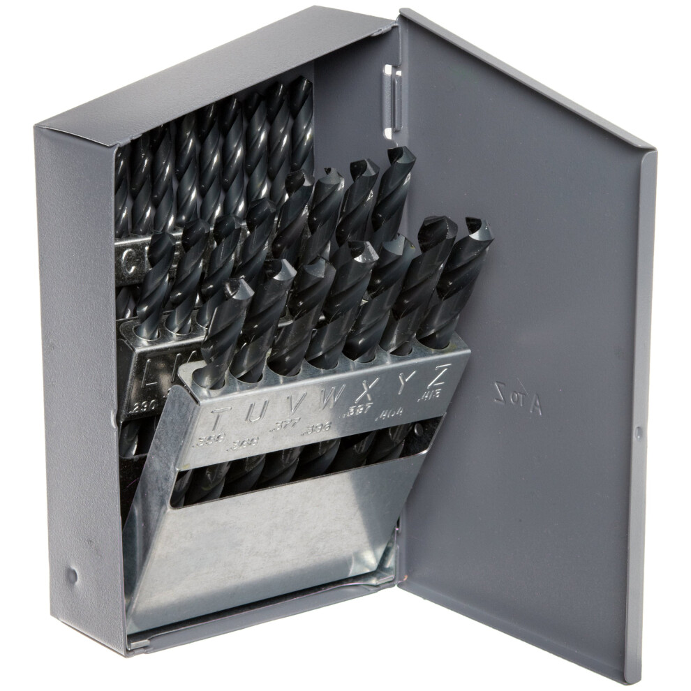 Chicago Latrobe 57718 150 Series Highspeed Steel Jobber Length Drill Bit Set With Metal Case Black Oxide Finish 118 Degree Co 662355577189