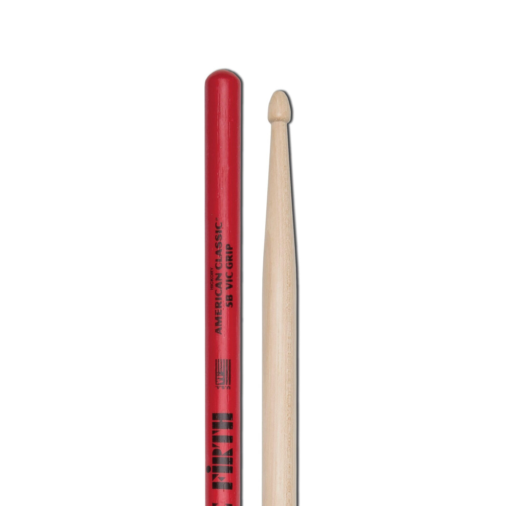 Vic Firth - Bacchette Per Batteria Serie American Classic® - 5BVG Vicgrip - Hickory Americano - Punta Di Legno
