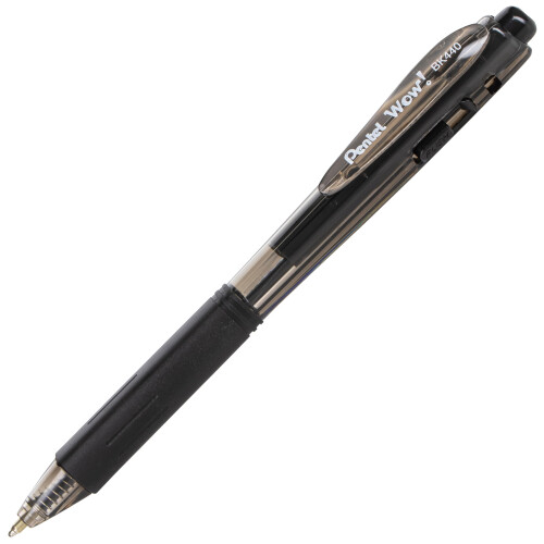 Pentel Pentel WOW! Αναδιπλούμενα Στυλό, Μέτρια Γραμμή, Μαύρο Μελάνι, 5 Τεμάχια (BK440BP5A) 1