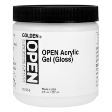 OPEN Langsam trocknende Acrylfarben von GOLDEN Acrylgel (Glanz), 8 fl oz. Krug