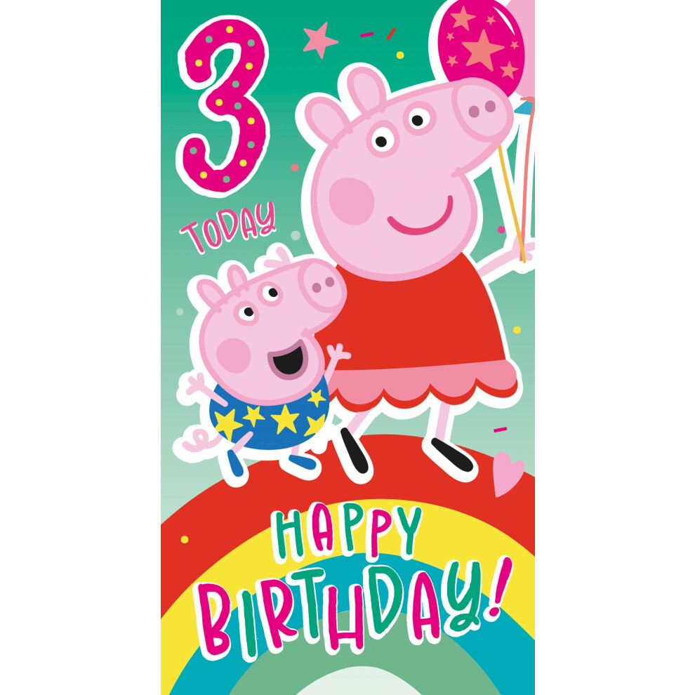 Peppa Pig Age 3 Sticker Birthday Card