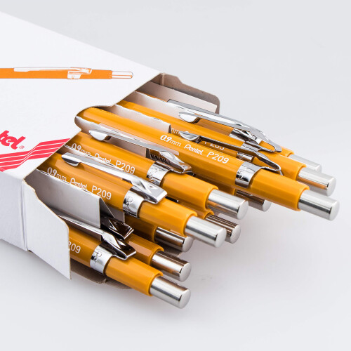 Pentel Pentel Sharp Automatic Pencil  0.9mm Lead Size  Yellow Barrel  Box of 1