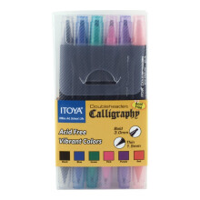 Doppelkopf-Kalligraphie-Set mit 6 Stiften