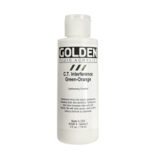 Golden Fluid Acrylic, 4 oz, Interference Green Orange