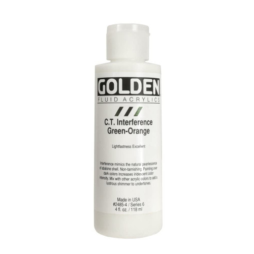 Golden Fluid Acrylic, 4 oz, Interference Green Orange