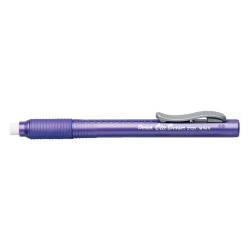 Pentel Pentel ZE22V, Μολύβι Γόμα Grip, Ανακλινόμενη Γόμα, Μωβ Κύλινδρος, Συσκευασία 12 1